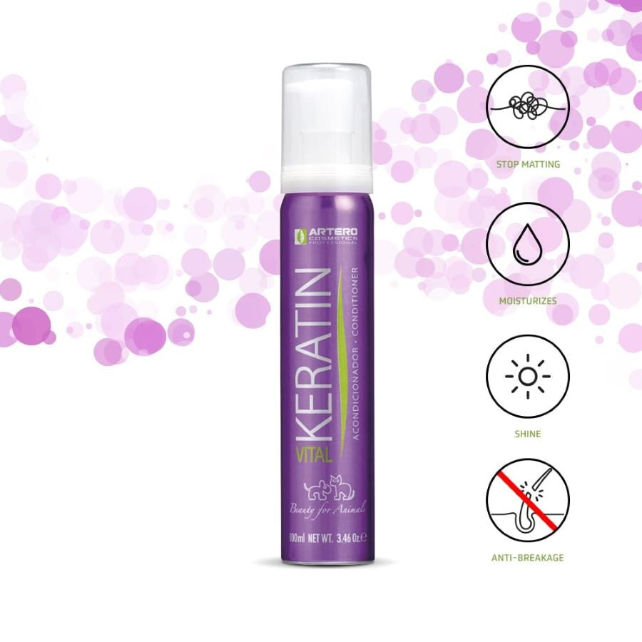 Artero Keratin Vital Conditioner für Tier mit langem seidigen Fell, 100 ml / 650 ml + Pumpe