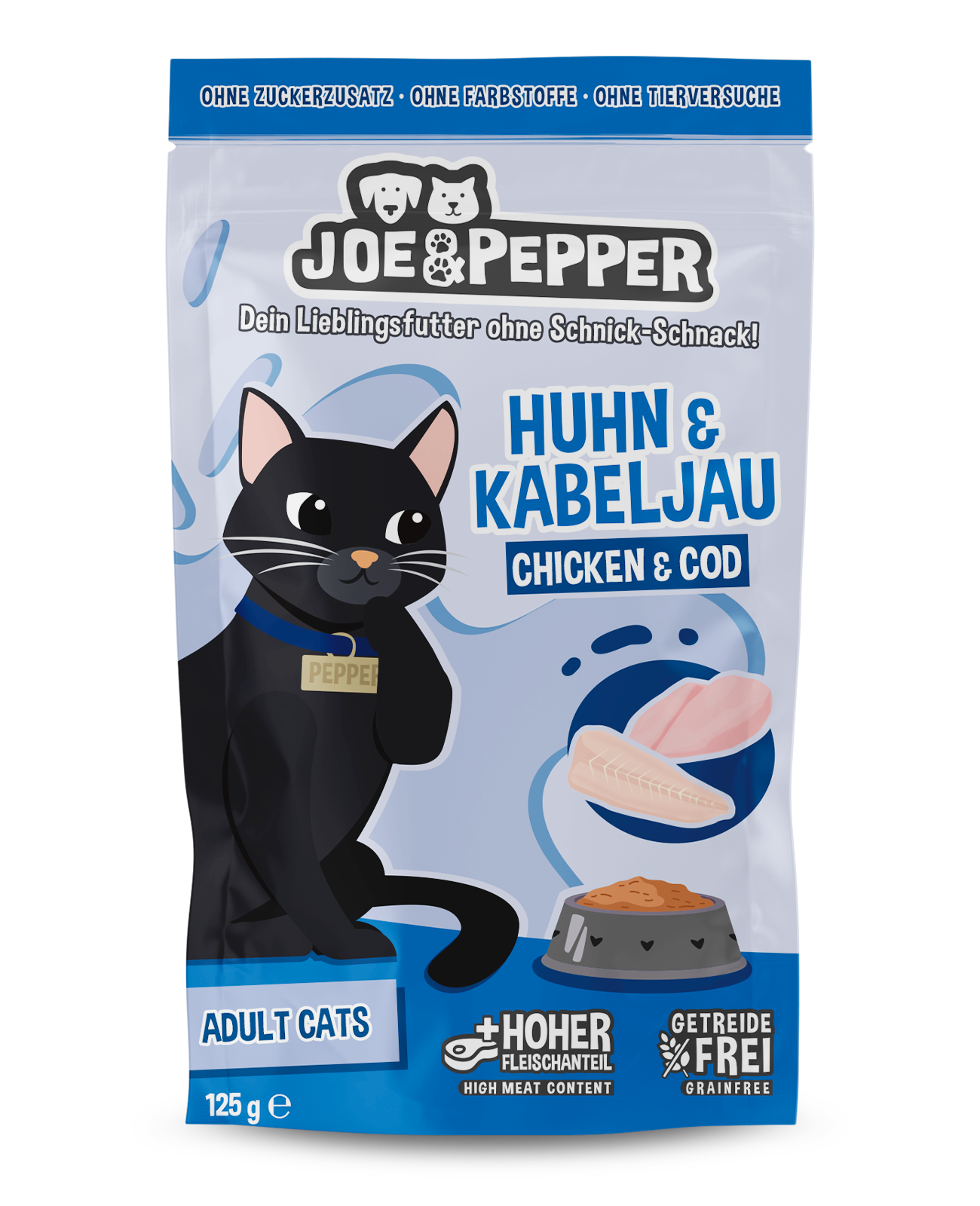 Joe & Pepper Cat Huhn & Kabeljau 125g