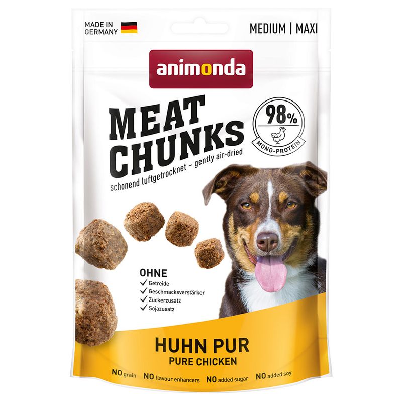 Animonda Meat Chunks Medium/Maxi, Belohnungssnack für ausgewachsene Hunde, 80 g