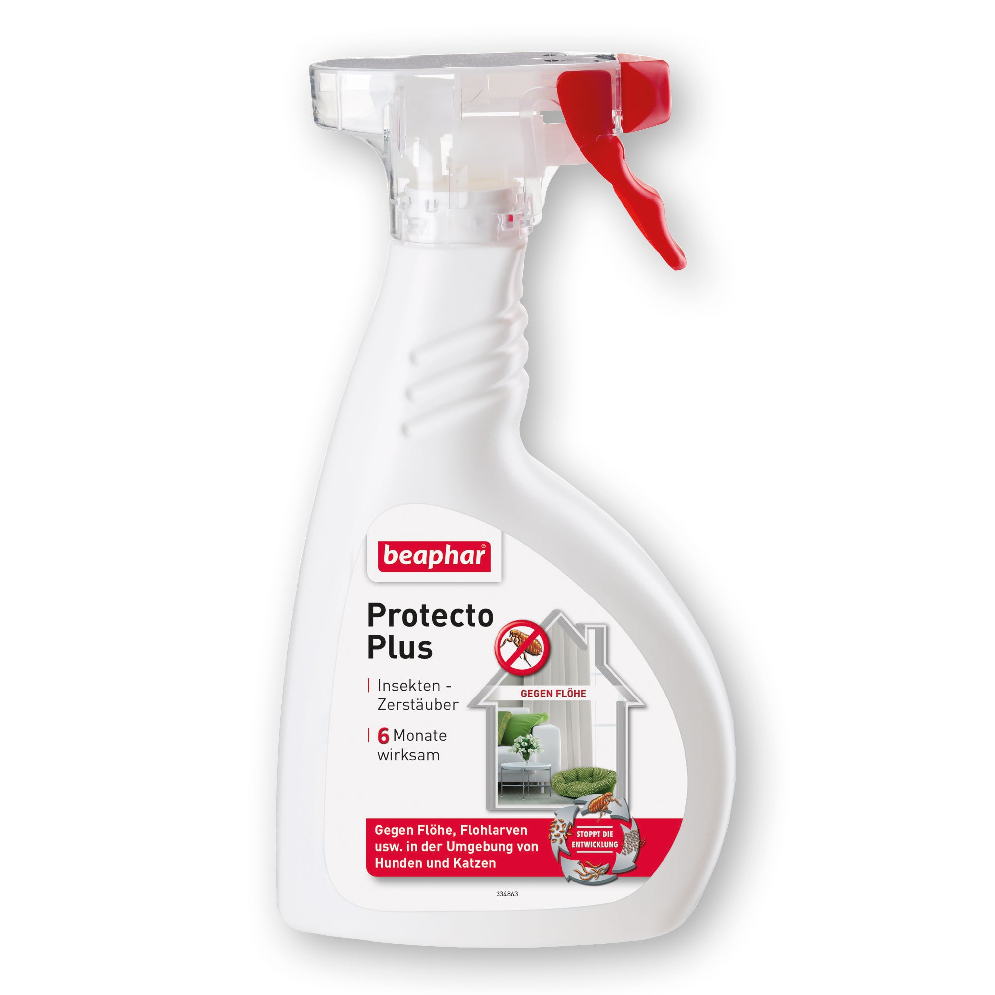 Beaphar Protecto Plus Umgebungsspray gegen Zecken Flöhe Parasitenspray Raumspray 400ml