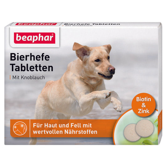Bierhefetabletten mit Knoblauch für Haut und Fell, Biotin und Zink für Hunde, 100 Tabletten
