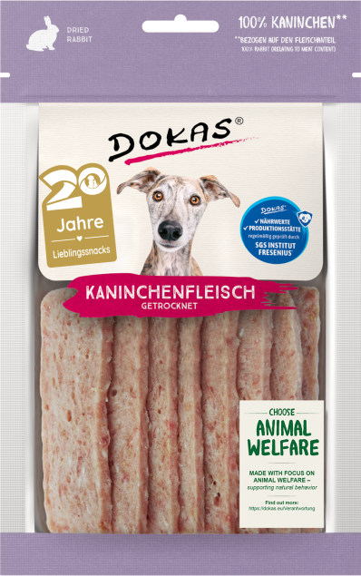 Dokas Kaninchenfleisch getrocknet 70 g – mager & gut verträglich