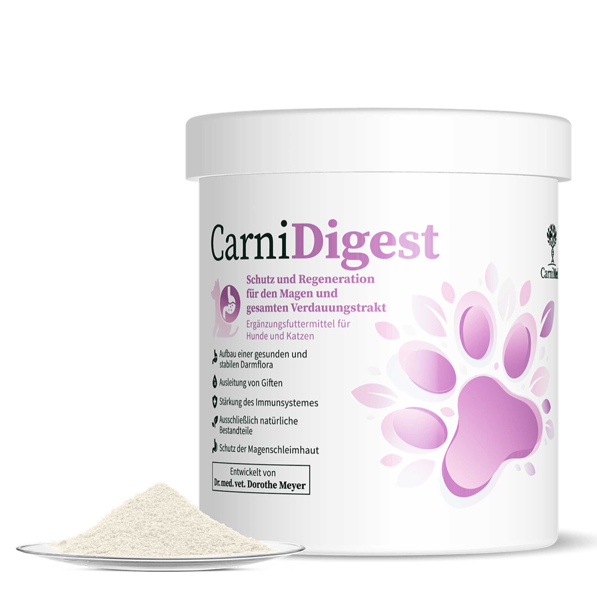 CarniMed CarniDigest schützt regeneriert, entgiftet den Verdauungstrakt Hund Katze 250 gr