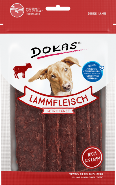Dokas Lammfleisch getrocknet 70 g – bekömmlicher Hundesnack