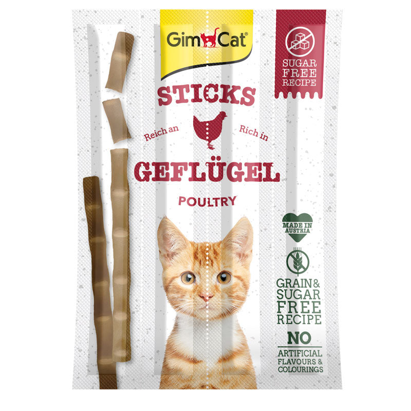 GimCat Sticks - Softe Kaustangen, hoher Fleischanteil ohne Zuckerzusatz - 1 Packung (1 x 4/3 Sticks)