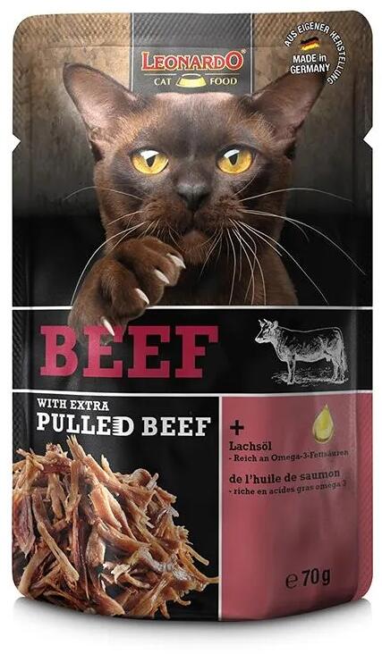 LEONARDO Pulled Beef – schonend gegartes Rind mit Lachsöl 16x 70gr