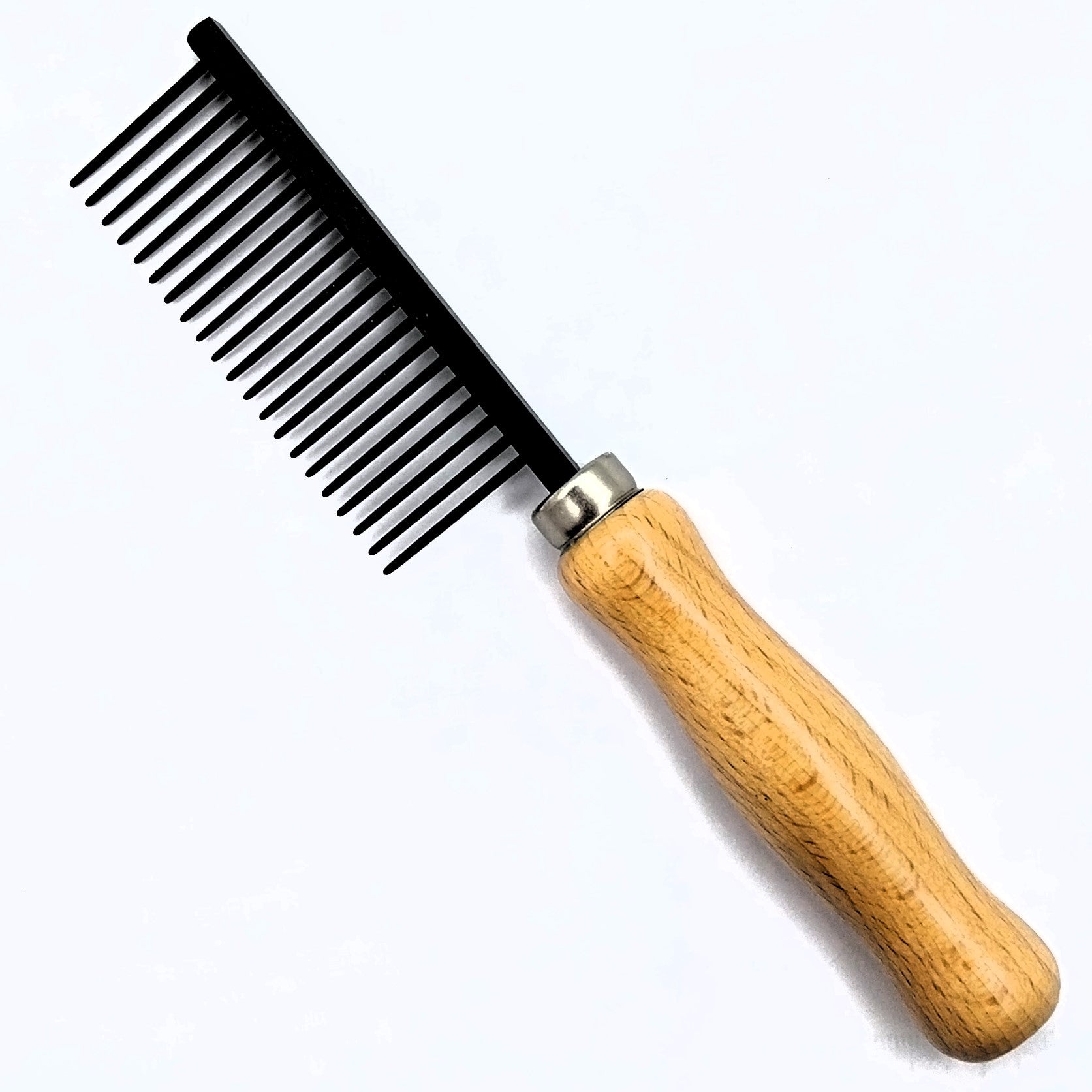 Kamm mit Holzgriff - antistatisch coarse, breite Zahnung - Halblanghaar, Langhaar mit Unterfell, Made in UK