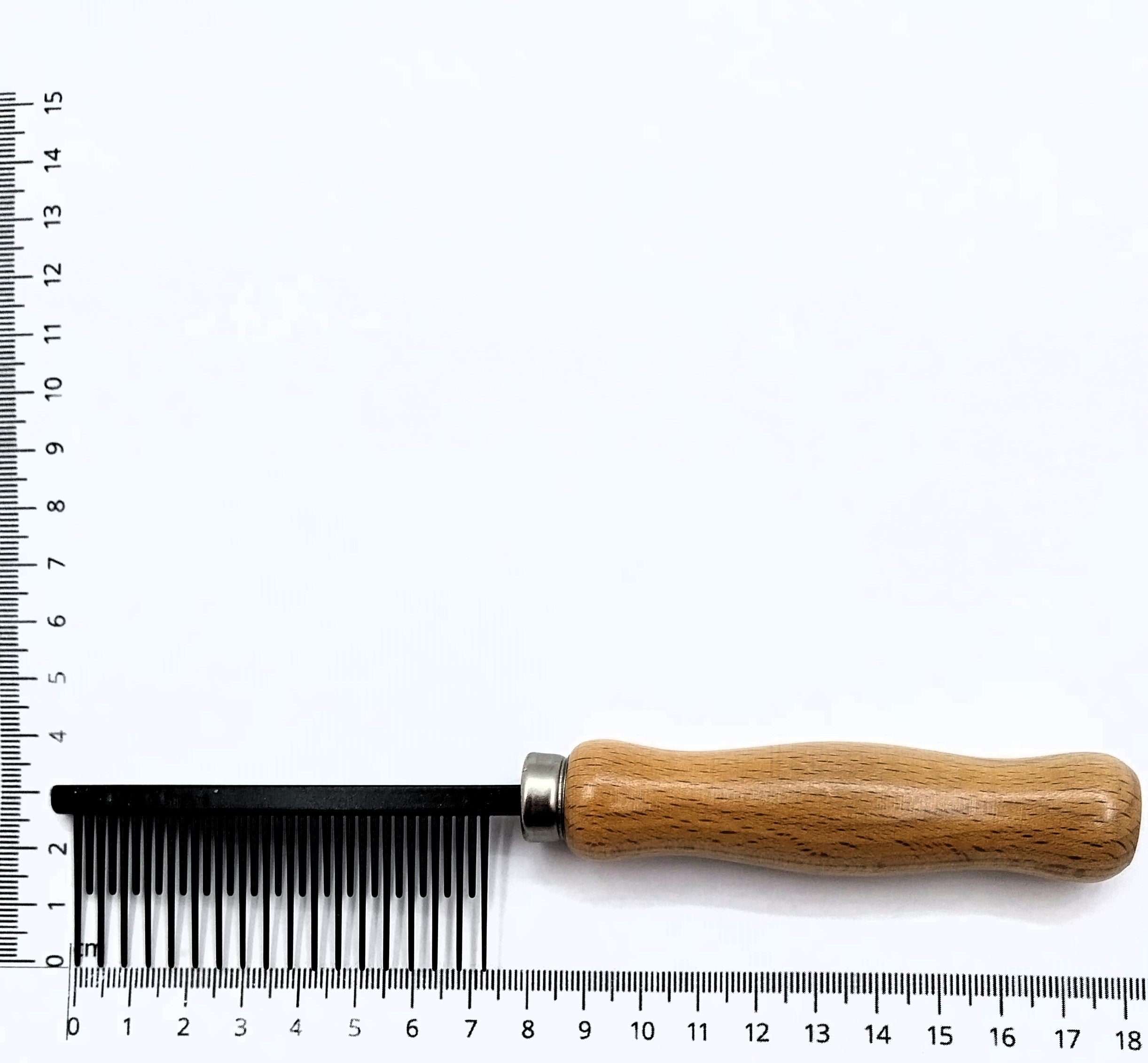 Kamm mit Holzgriff - antistatisch, Unterfellkamm - 1 kurz 1 lang, für Tiere mit Unterfell, Made in UK