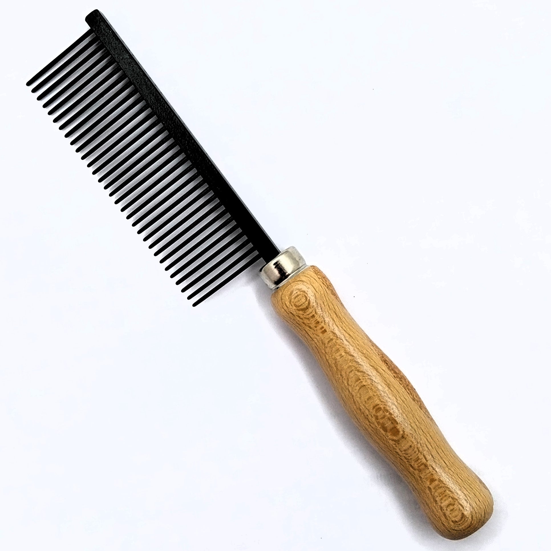 Kamm mit Holzgriff - antistatisch medium, mittlere Zahnung -, für alle Fellarten, Halblanghaar. Langhaar, Made in UK
