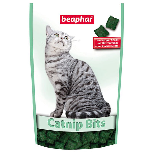 beaphar Catnip Bits, Knusperkissen mit Katzenminze, Belohnung oder Leckerei, 150g