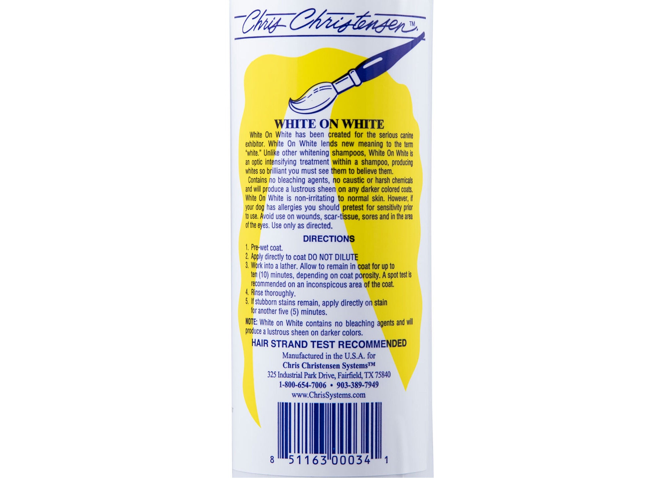 Chris Christensen White on White – Farbshampoo für Hunde & Katzen, 473 ml