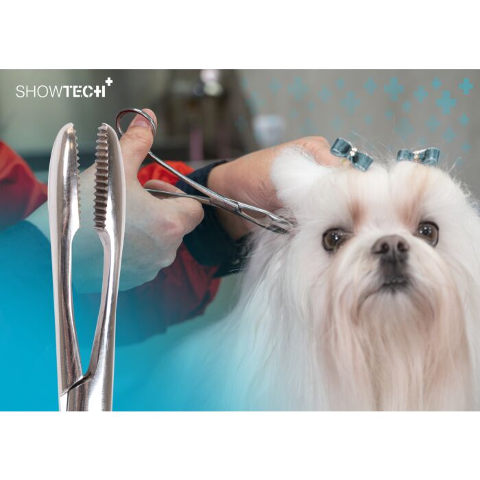 Tech+ Sicherheitsohrzange - extra große abgerundete Sicherheitsspitze für Hunde großer Rassen, 14cm