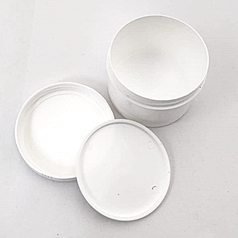 Schraubdosen mit zusätzlichem Dichtdeckel und Schraubdeckel, Kunststoff weiß in 60ml, 75ml