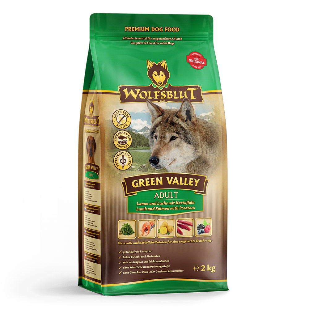 Wolfsblut Green Valley Adult Lachs Lamm ohne Getreide gut verträglich