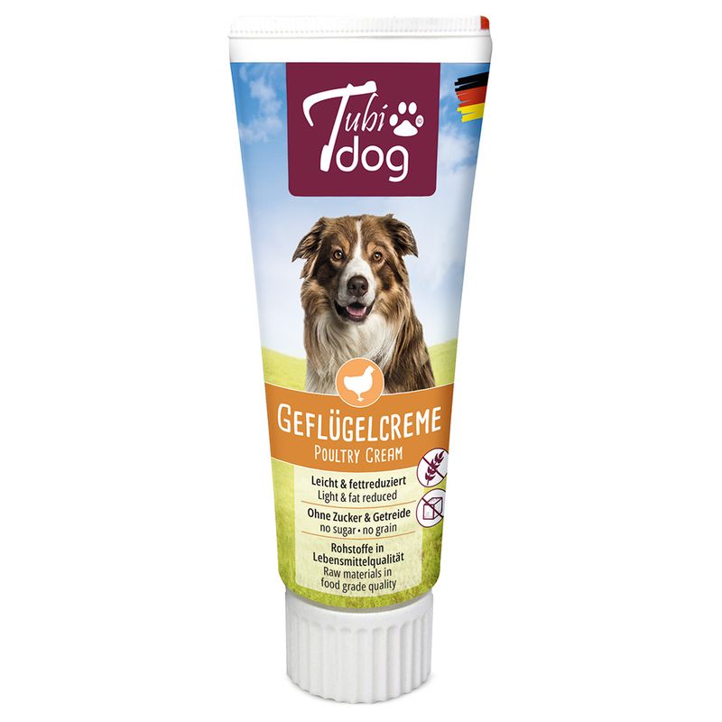 Tubidog Delikatess-Geflügelcreme für Hunde in der Soft-Touch-Tube, 75 gr - MHD 14.03.2027