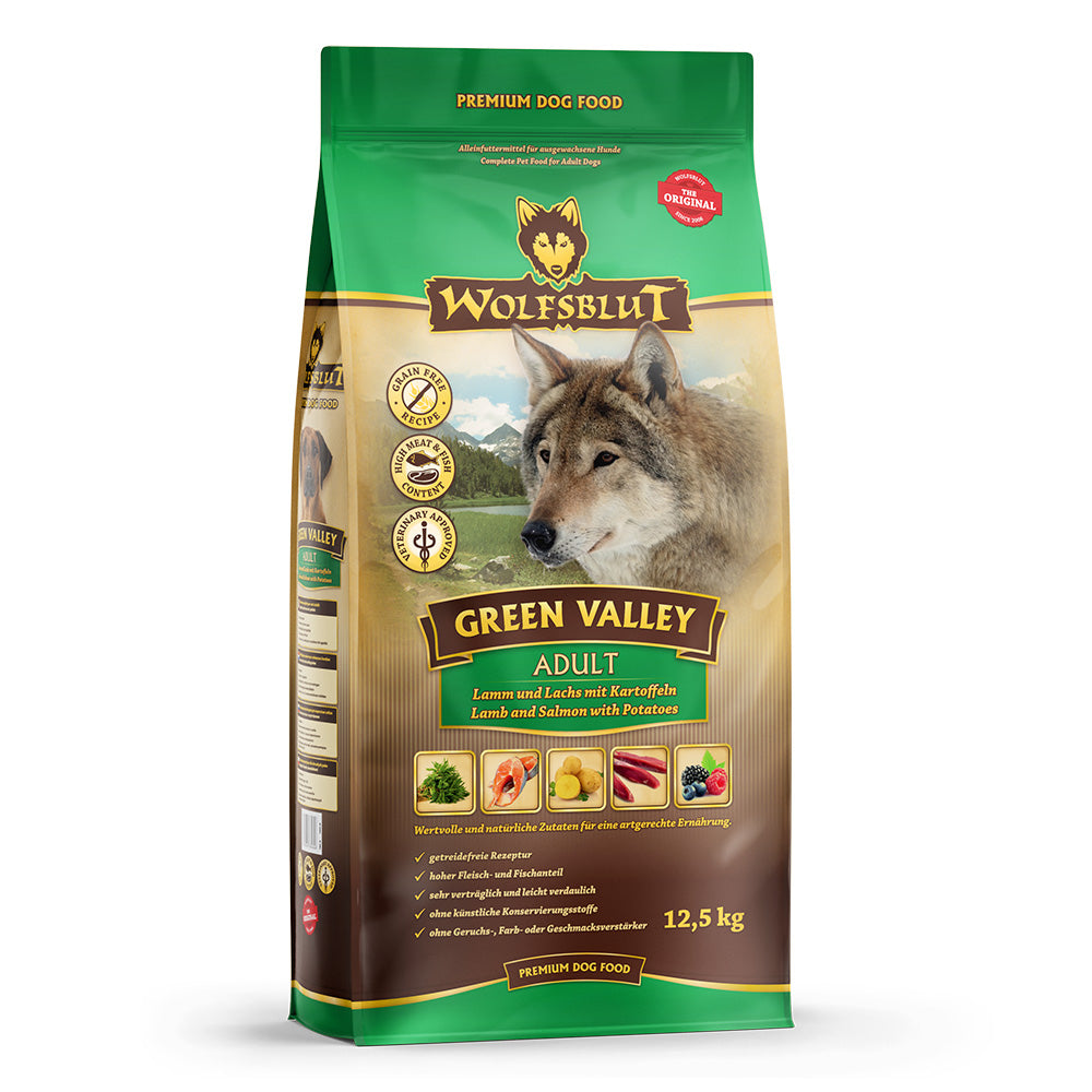 Wolfsblut Green Valley Adult Lachs Lamm ohne Getreide gut verträglich
