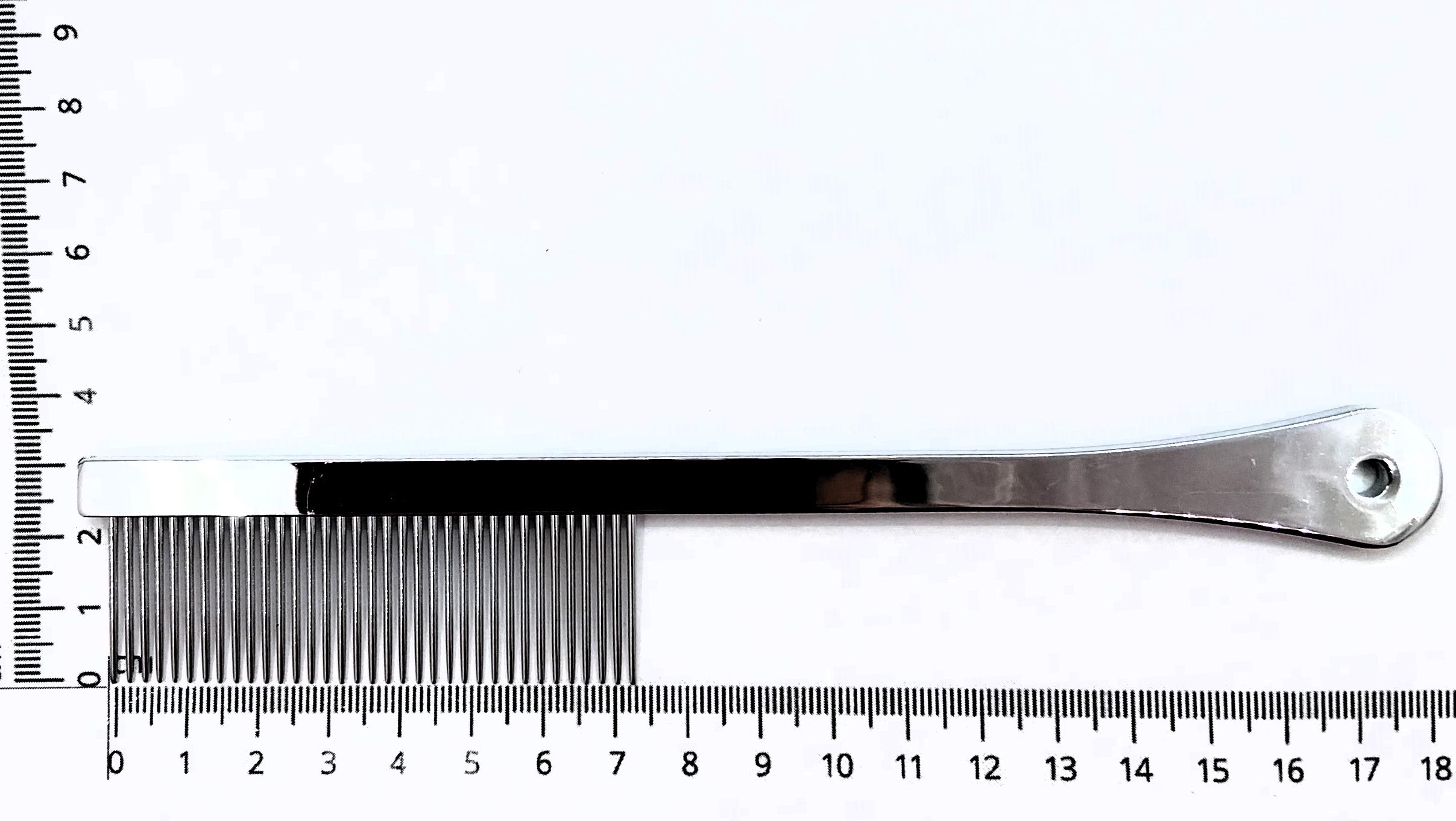 Spratts 71L langer Griff, mittlere Zahnung, Messing verchromt, für alle Fellarten, Hundekamm Katzenkamm