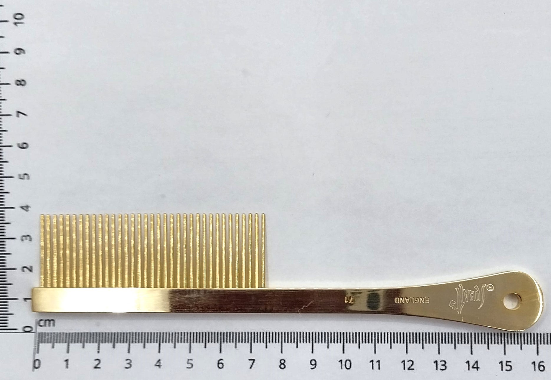 Spratts 71 – 18 Karat vergoldet, poliert, mittlere Zahnung, für alle Fellarten, Hundekamm Katzenkamm