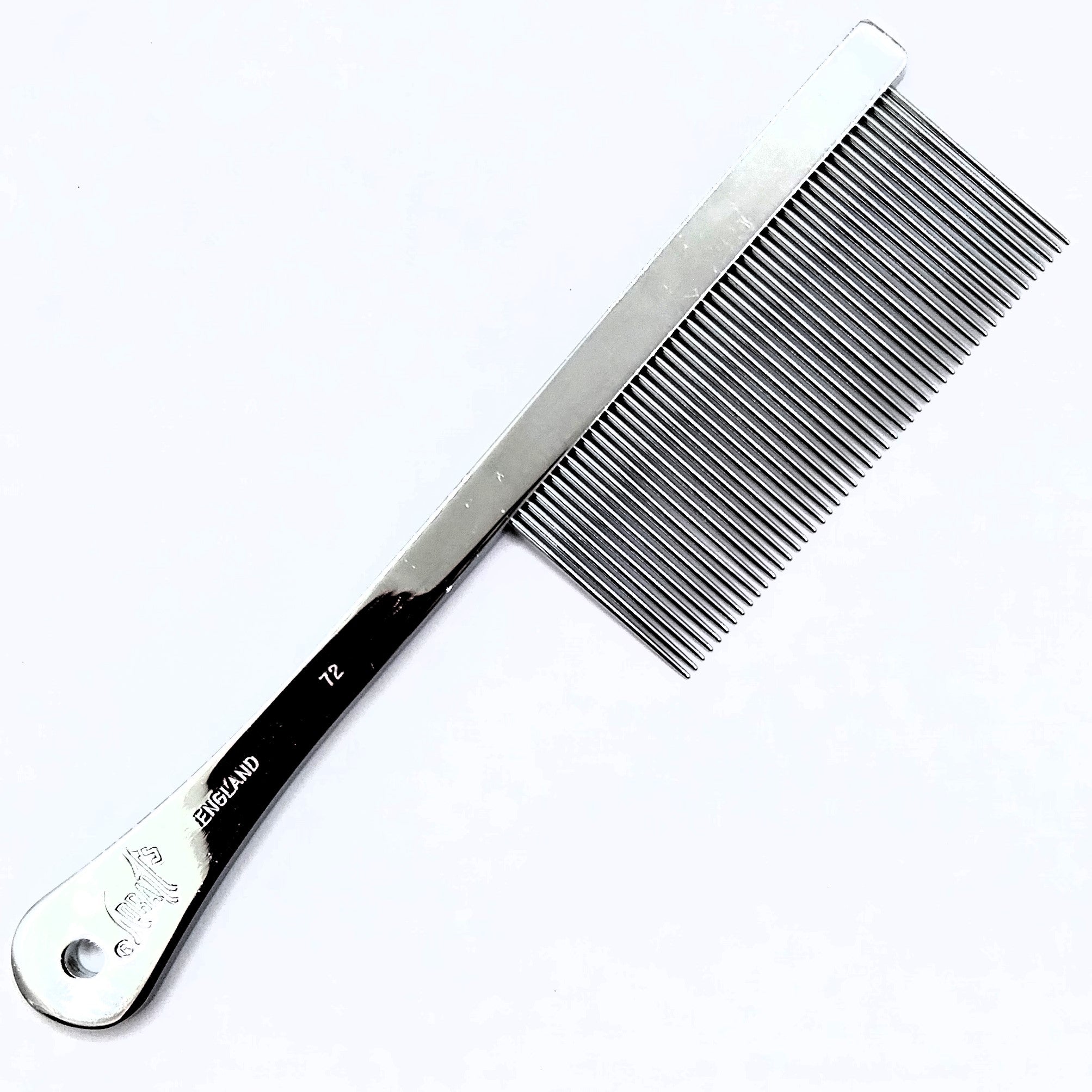 Spratts 72 fein gezahnt, long Pin (82), Messing verchromt, für feines langes Fell von Hunden und Katzen