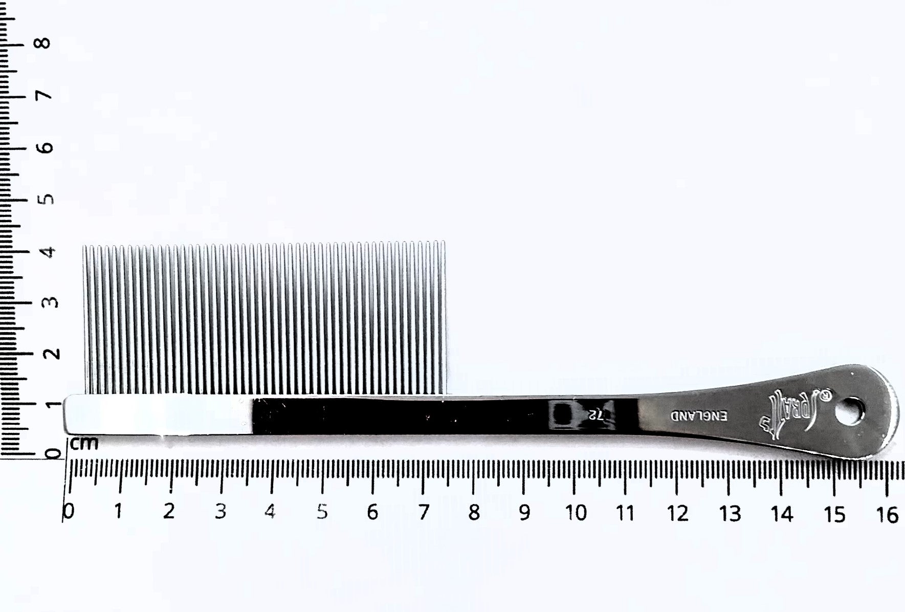 Spratts 72 fein gezahnt, long Pin (82), Messing verchromt, für feines langes Fell von Hunden und Katzen