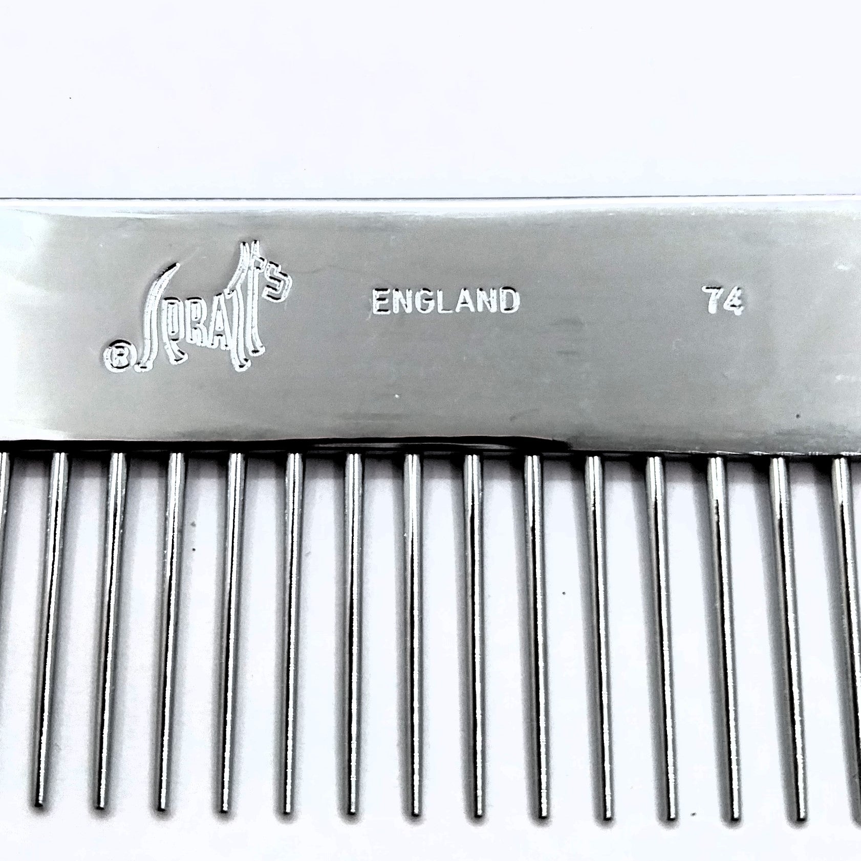 Spratts 74 sehr grob gezahnter verchromter Messingkamm, Frisierkamm für Halblanghaar und Langhaar
