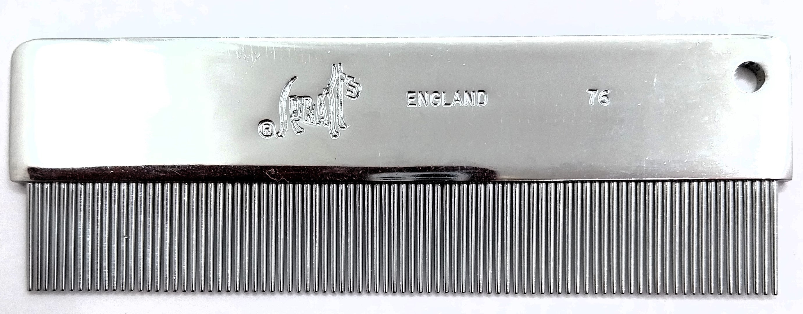 Spratts 76 Messing verchromt, Flohkamm, Läusekamm, Nissenkamm mit sehr feiner Zahnung