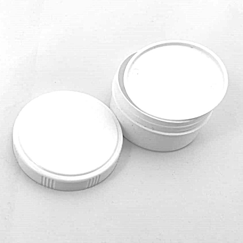 Schraubdosen mit zusätzlichem Dichtdeckel und Schraubdeckel, Kunststoff weiß in 60ml, 75ml