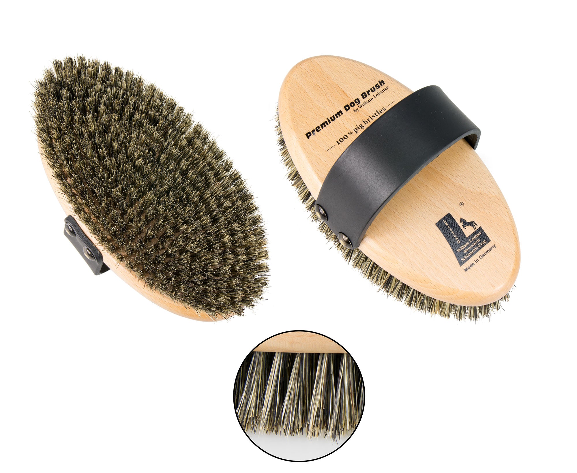 Leistner Premium Dog Brush medium Charly mit Schweineborsten