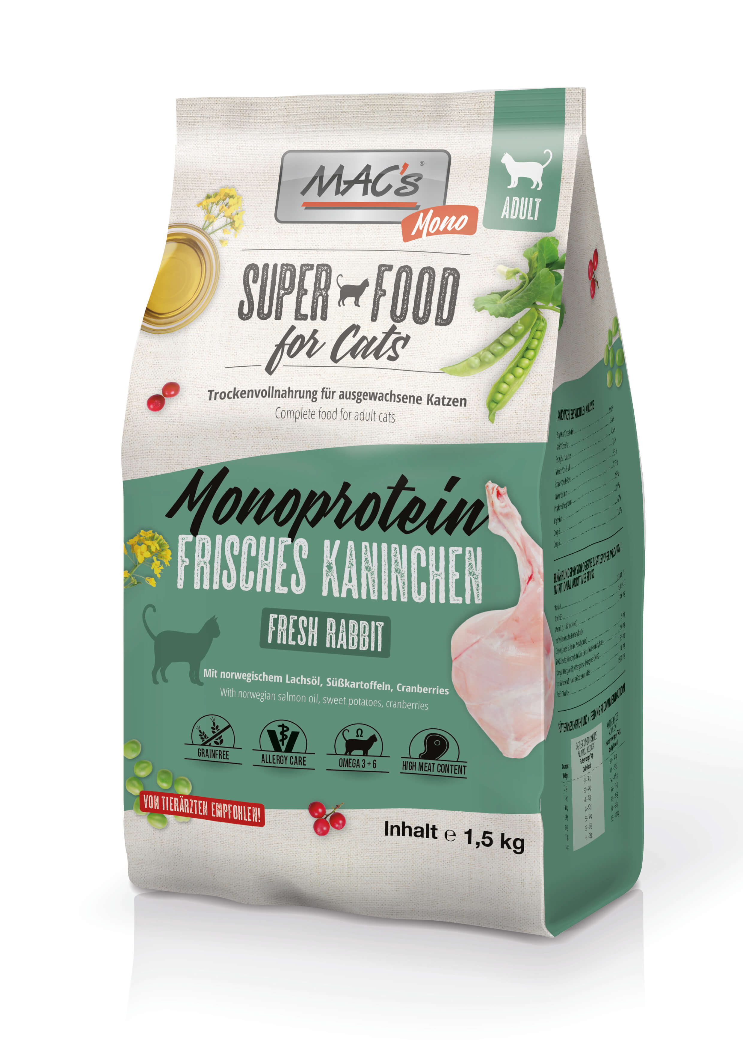 MACs Cat Mono frisches Kaninchen Trockenfutter Monoprotein