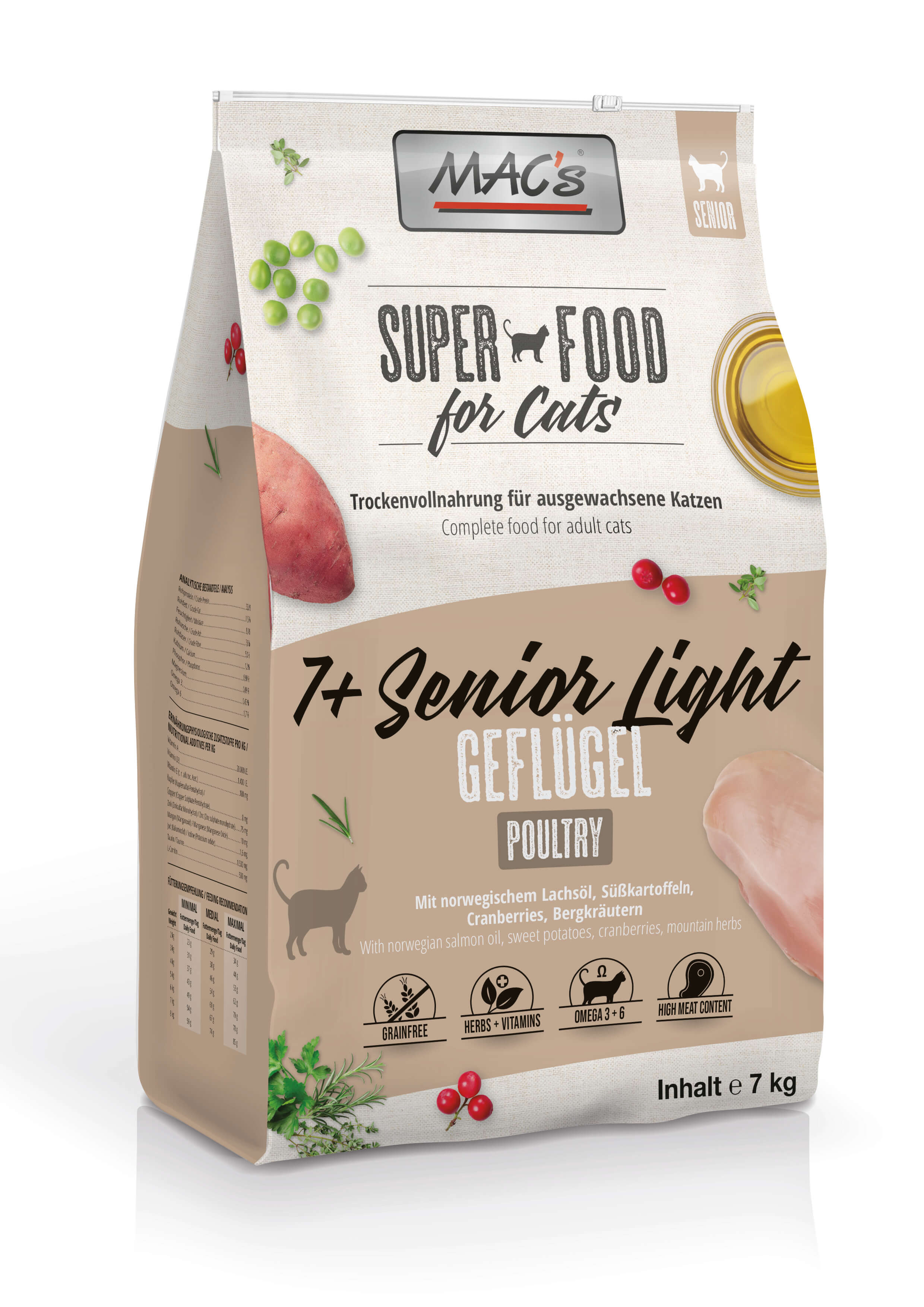 MACs Cat Trockenfutter 7+ Senior Light Geflügel Trockenfutter