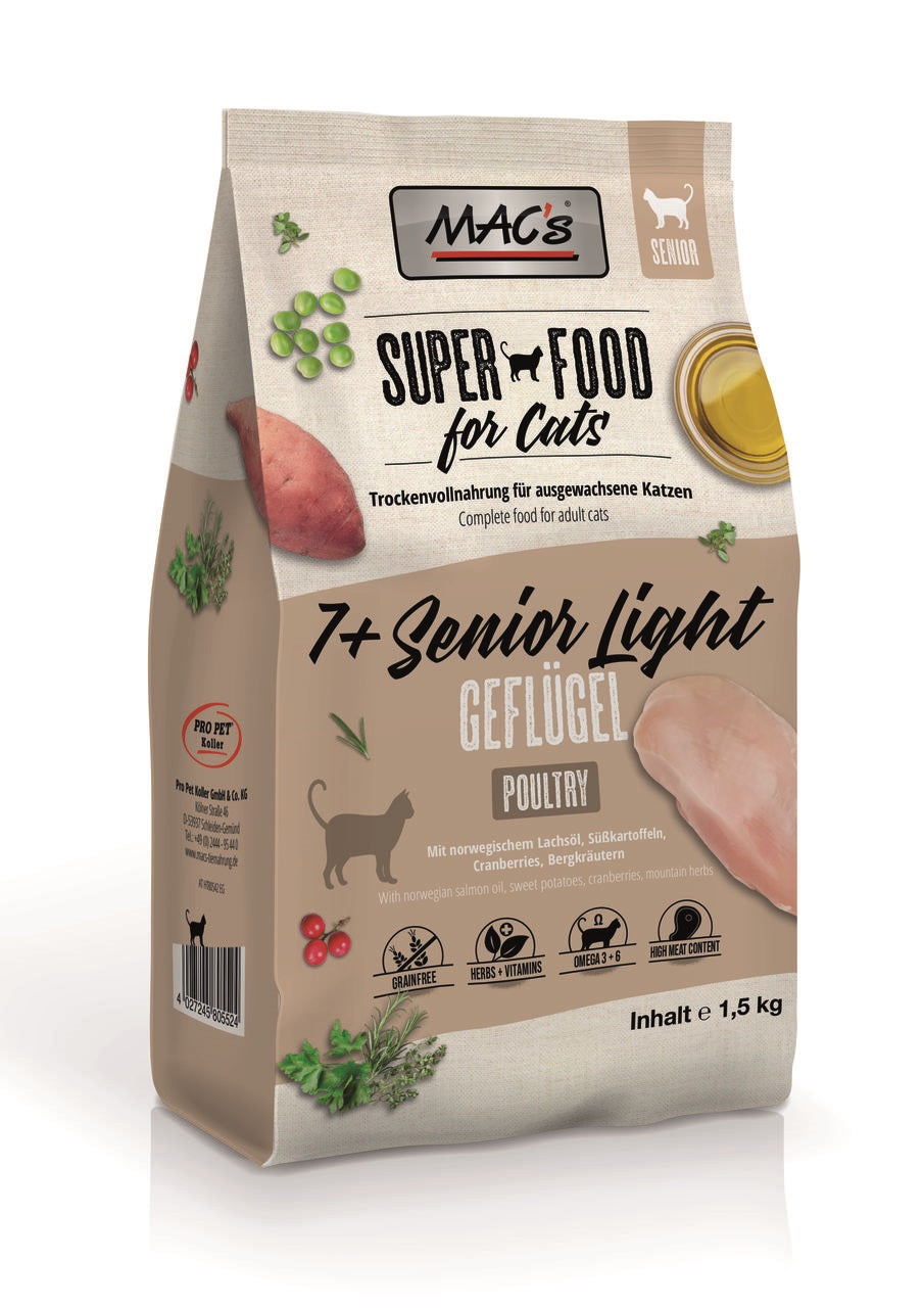 MACs Cat Trockenfutter 7+ Senior Light Geflügel Trockenfutter