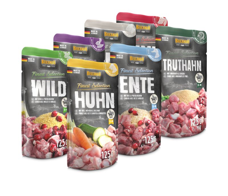 BELCANDO Finest Selection Einzelbeutel Frischebeutel Nassfutter Hunde, 125g