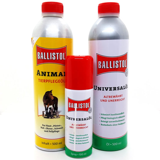 Ballistol Öl und Spray hochwirksam - universell, zur Fellpflege Ohrenpflege Wundnachbehandlung