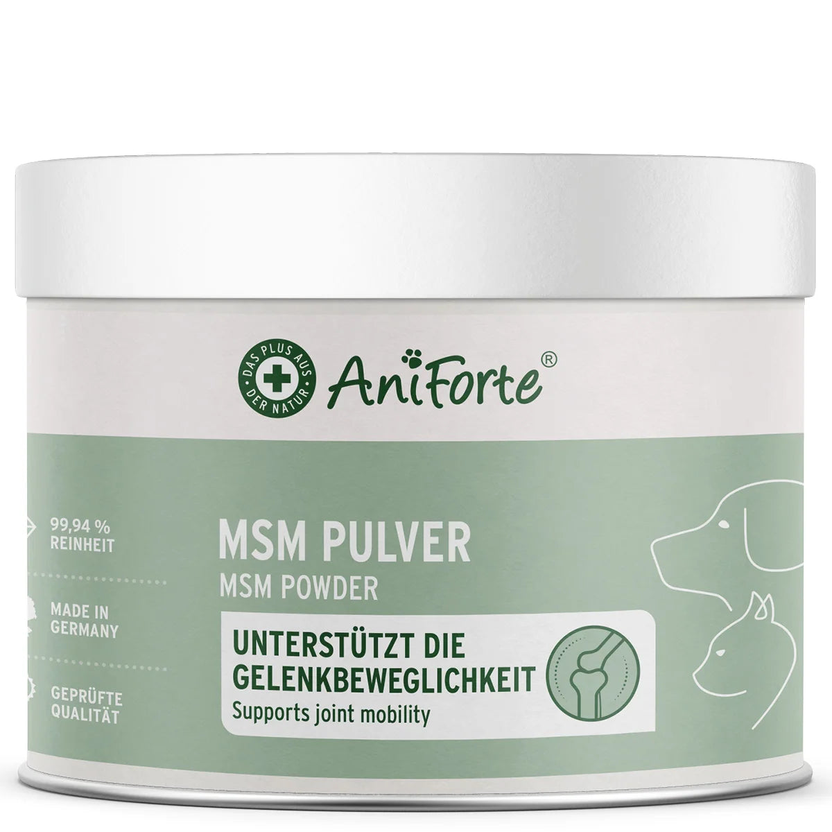 AniForte MSM Pulver zur Unterstützung der Gelenkkraft für Hunde & Katzen, 300g