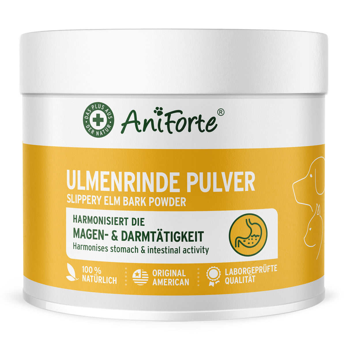 AniForte Ulmenrinde Pulver zur Unterstützung von Magen & Darm Hund & Katze