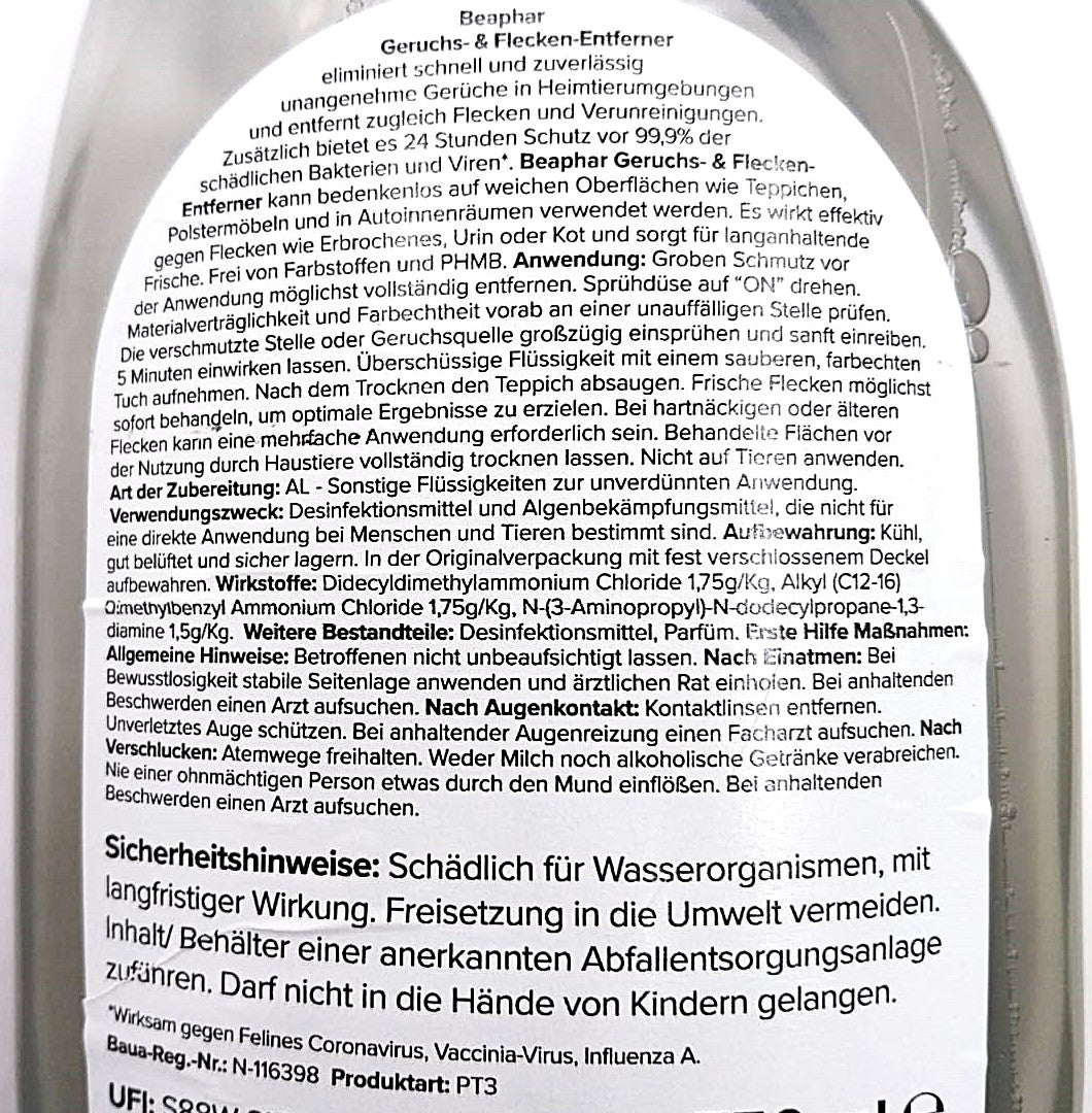 Beaphar Geruchs- & Flecken-Entferner – zuverlässige Reinigung