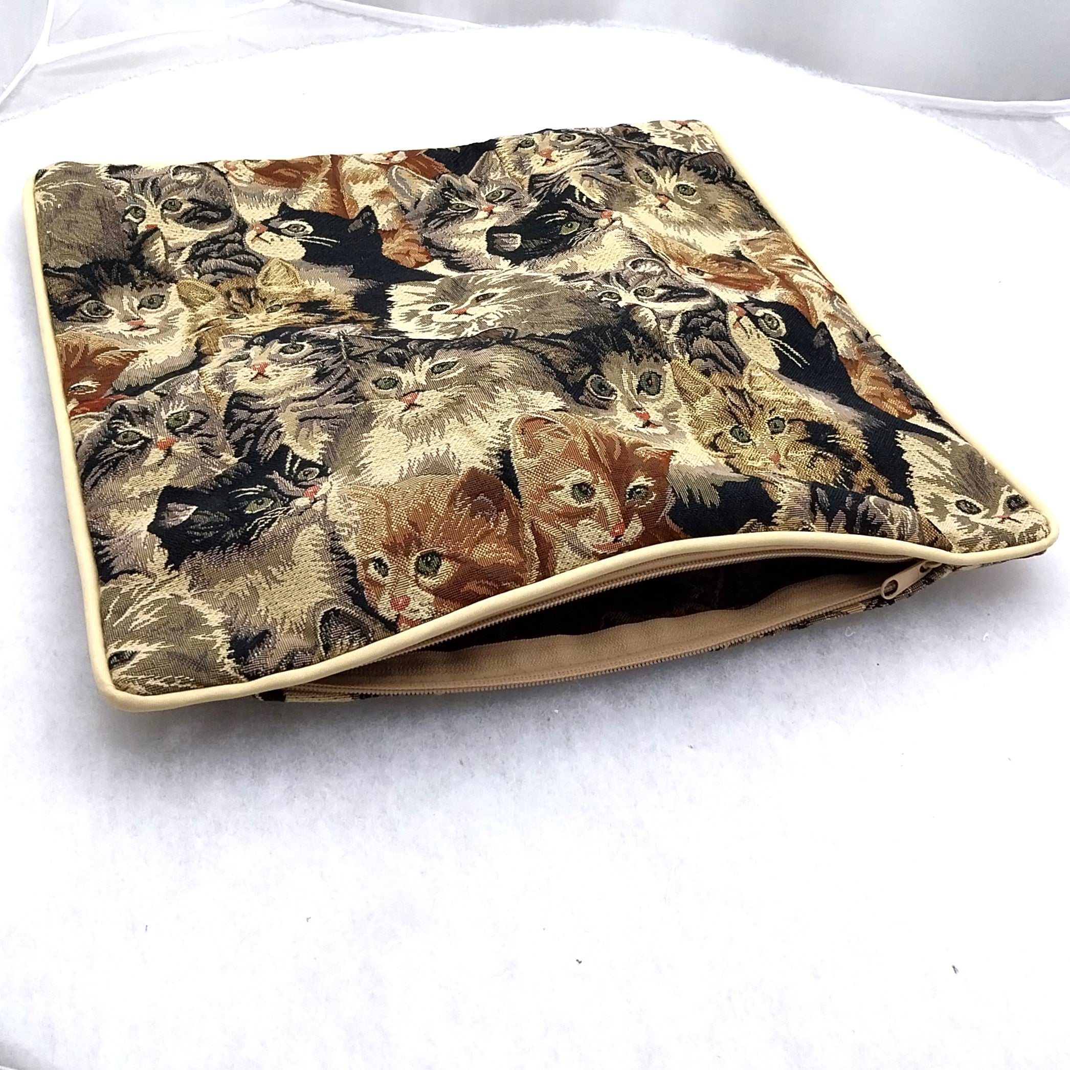 Signare Taschen, Kissenhüllen mit Katzenmotiv Handtaschen Reisetaschen Gobelin-Leder