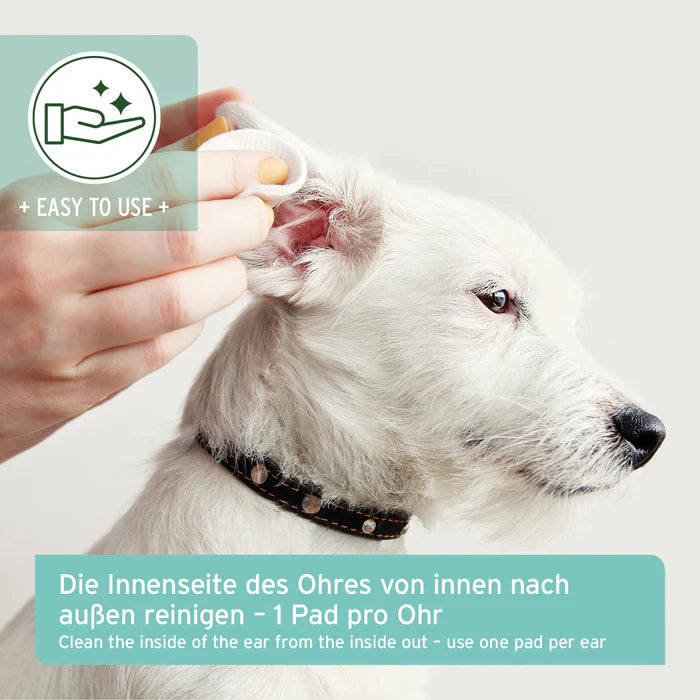 AniForte Ohren-Reinigungspads, schonende Ohrenpflege mit Aloe Vera für Hunde & Katzen, 100 Stück