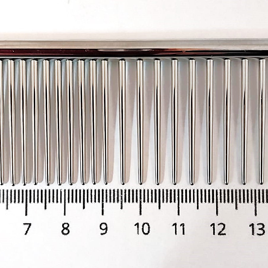 HPP Kombinationskamm P12, Metallkamm Grob/Medium verstärkte Pins Hundekamm, Katzenkamm