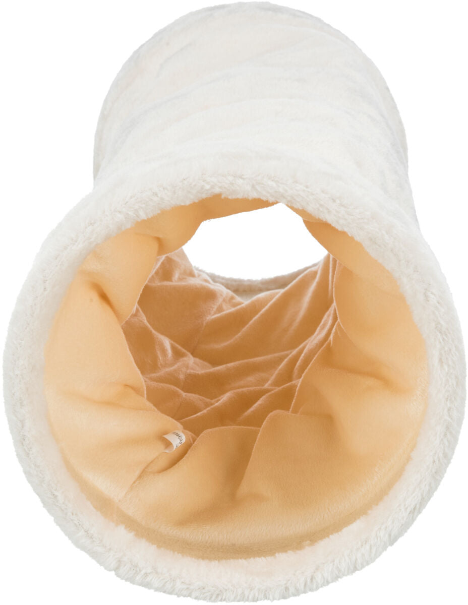 Trixie Spieltunnel aus Plüsch Kuscheliger Katzentunnel mit Raschelfolie für Spielspaß