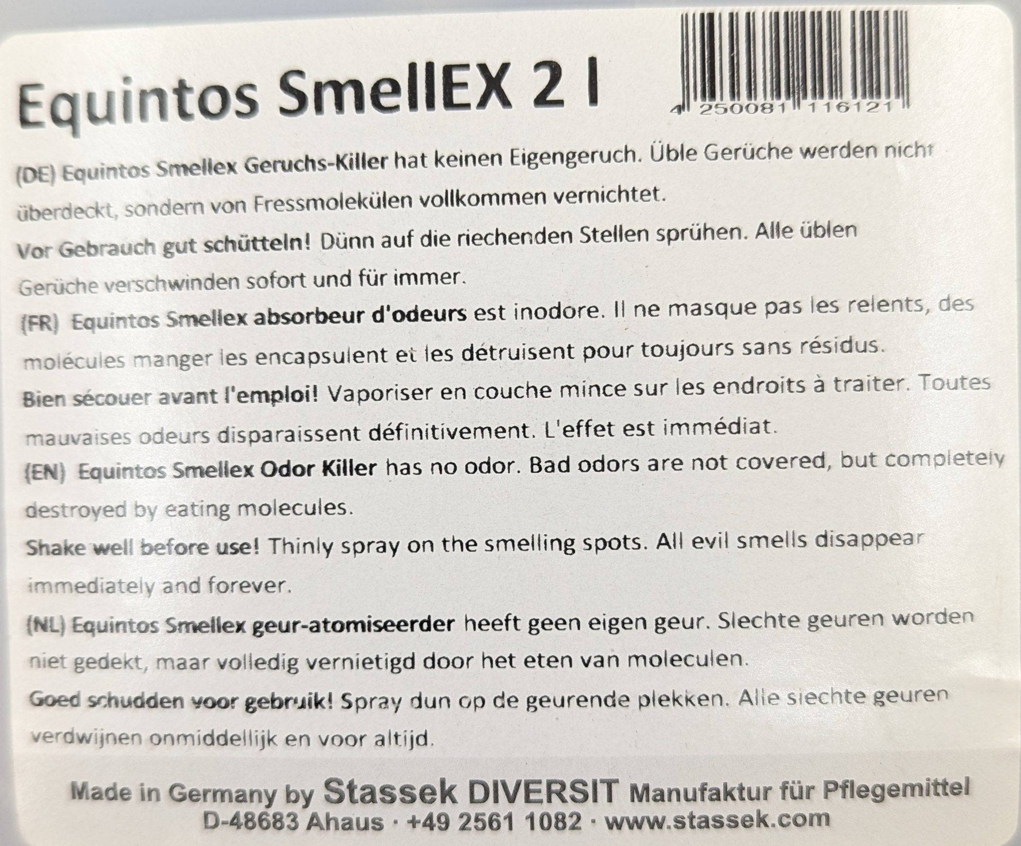 Stassek Equintos SmellEx Geruchsabsorber speziell für die Tierhaltung in Haus und Hof