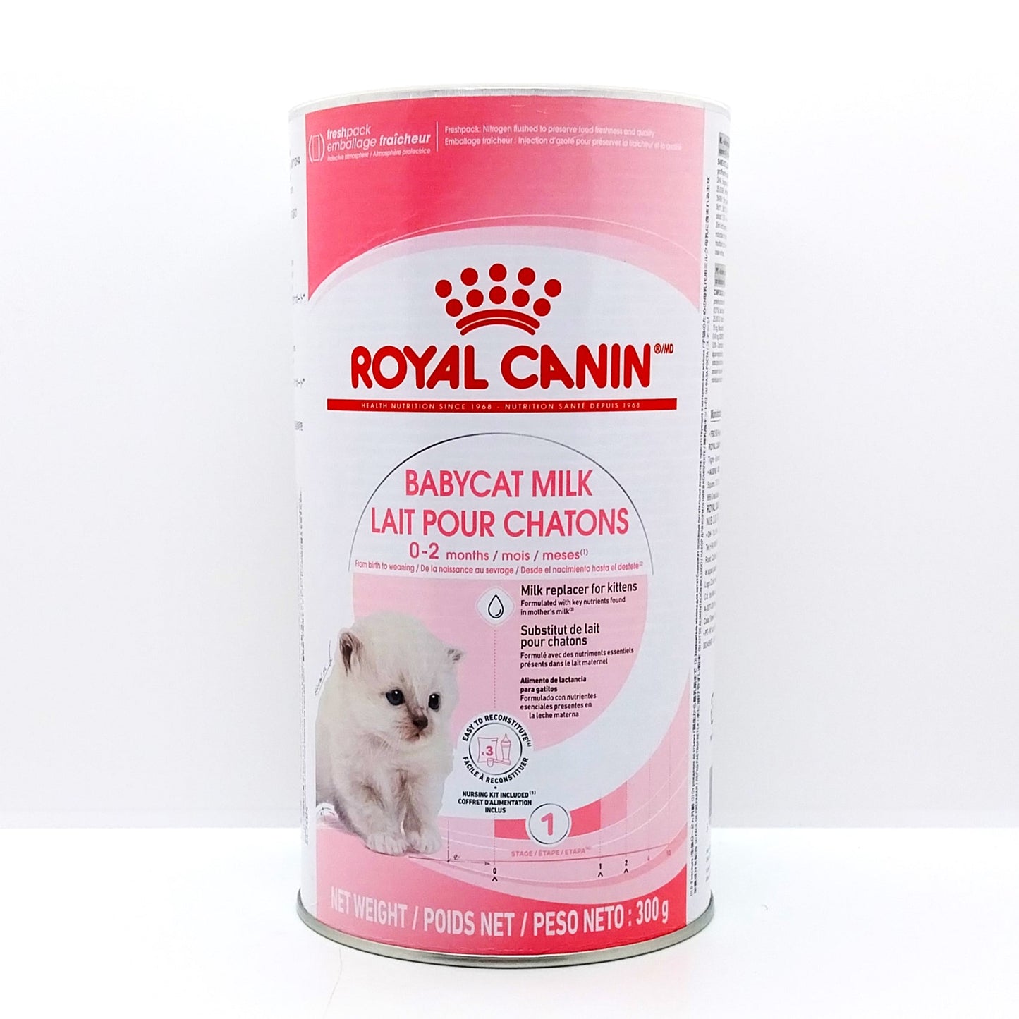 Royal Canin Babycat Milk 300g plus Aufzuchtflasche mit 3 Saugern Kittenmilch