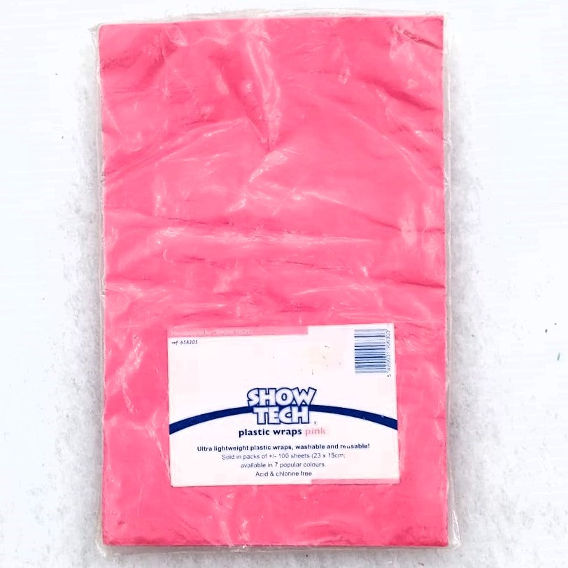 Show Tech Plastic Wraps 23 x 15cm, wiederverwendbare Wickelfolien für langes Hundehaar, 100 Stück