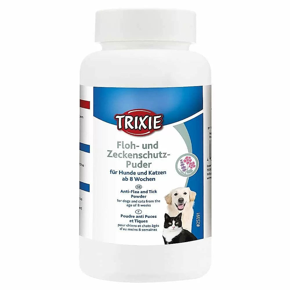 Trixie Floh- und Zeckenschutz-Puder, Biozidprodukt für Hunde und Katzen ab 8 Wochen, 150 gr.