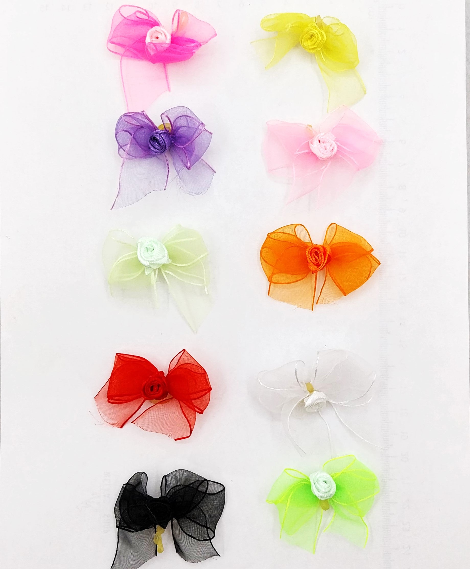 Aria® Sheer Delight Hundeschleifen, zartes Organzaband mit Satinrosette und Latexring zum befestigen