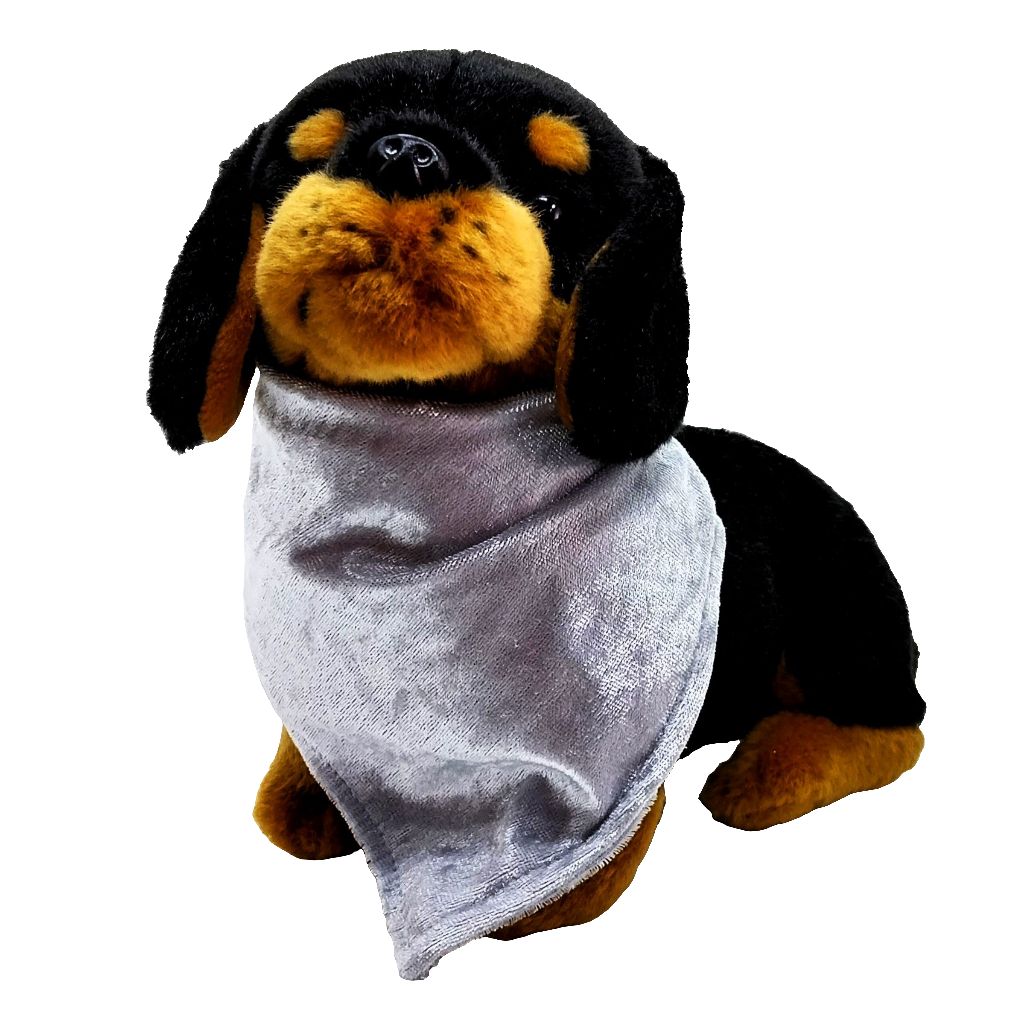 Welkas Halstuch, Dreiecktuch für große Hunde aus pflegeleichtem Pannesamt, doppellagig, uni