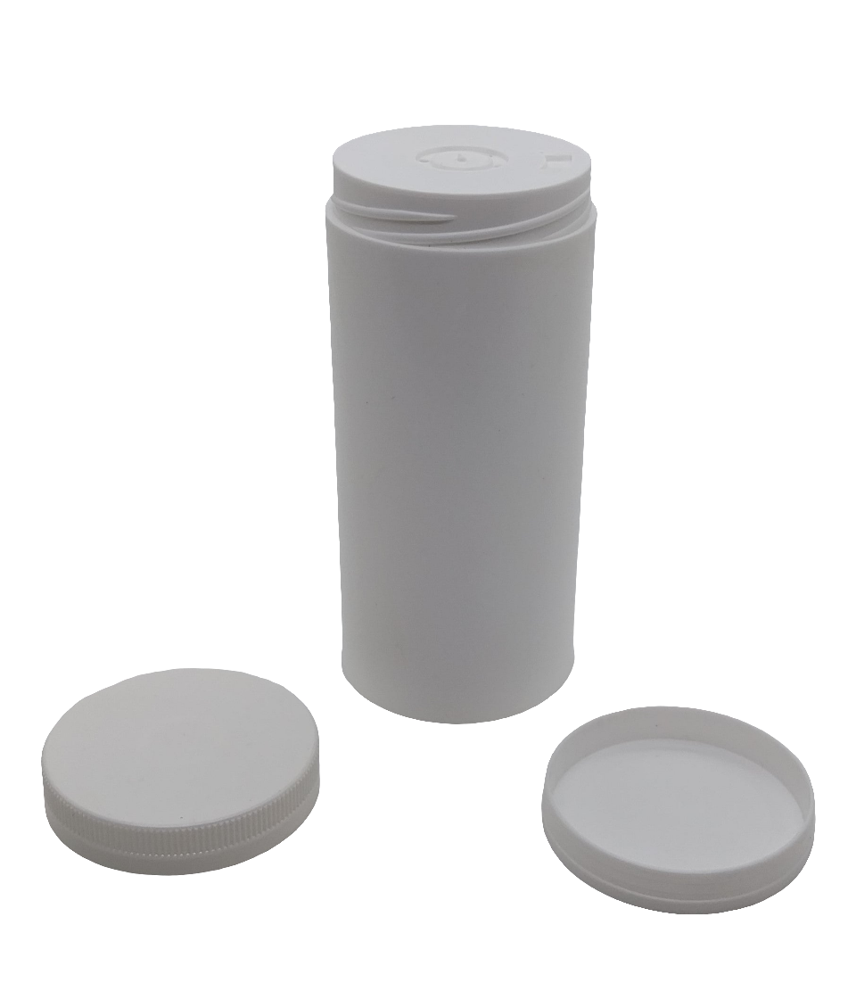 Streudose neutral leer mit Schraubverschluss und Streuöffnung für 100g Puder