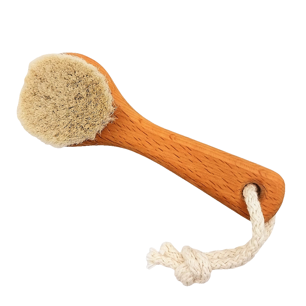 Keller Bürsten - kleine Puder- und Gesichtsbürste aus Buchenholz und Ziegenhaar