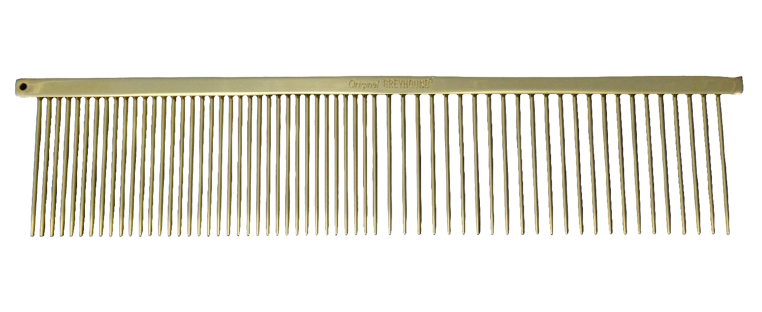 Greyhound comb Kamm 734G original fein/grob 19cm Long Pin 3,8cm 18k vergoldet