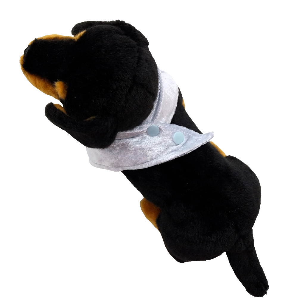 Welkas Halstuch, Dreiecktuch für große Hunde aus pflegeleichtem Pannesamt, doppellagig, uni